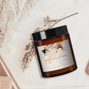 'AWAKEN' Orange + blackpepper + sandalwood Pure Essential Oil Soy Wax Candle - Image 3