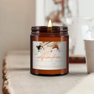 'AWAKEN' Orange + blackpepper + sandalwood Pure Essential Oil Soy Wax Candle