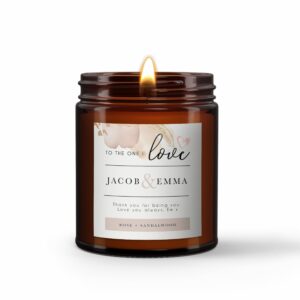 Anniversary / Valentines personalised candle - Image 4