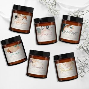 6 luxury pure essential oil candles gift set