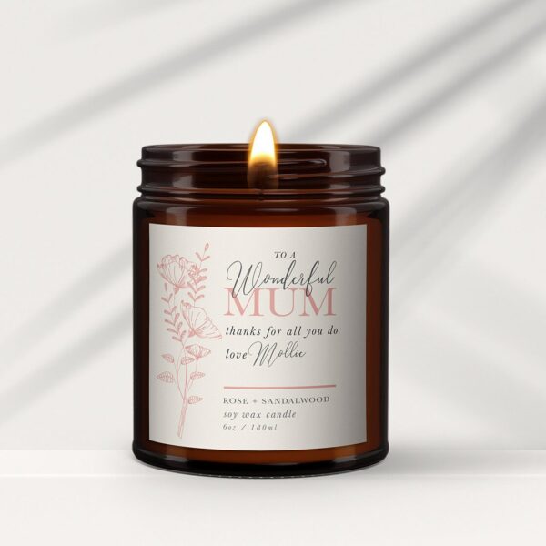Wonderful Mum Personalised Candle