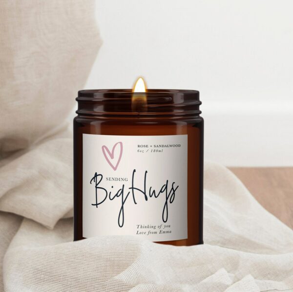 Personalised Big hugs Candle Gift