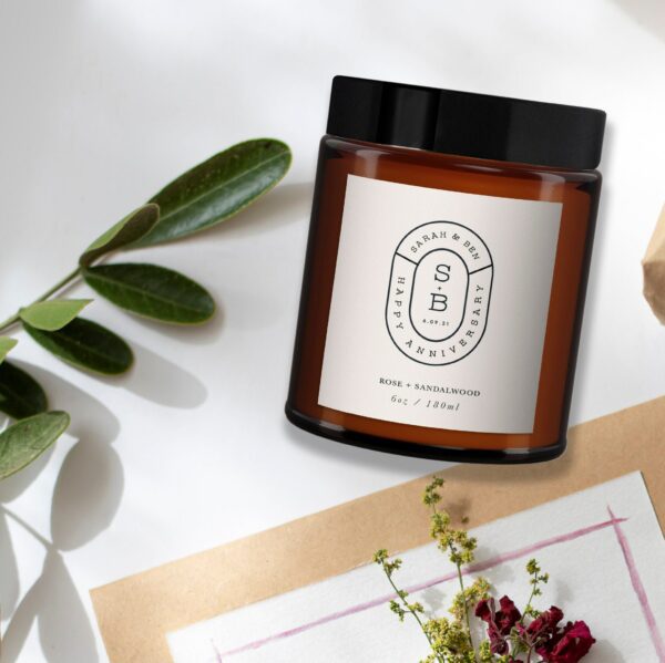 Wedding Anniversary Personalised Candle