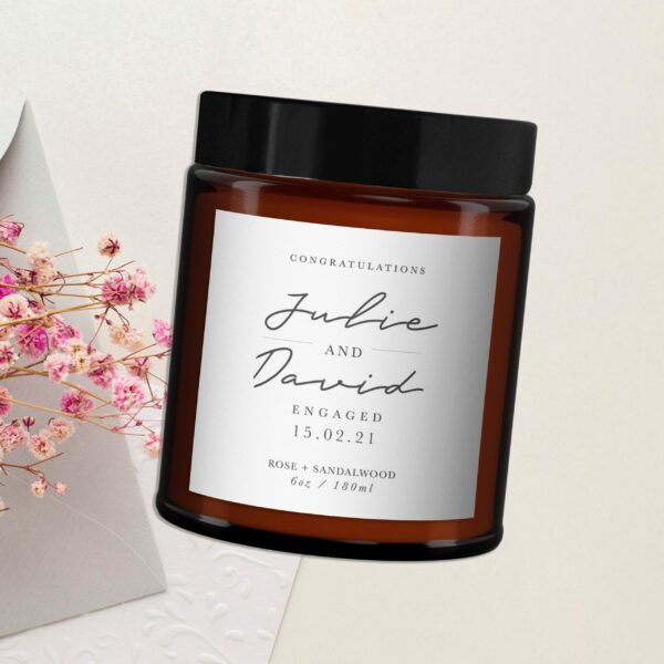 Personalised Engagement Pure Essential Oil Soy Wax Candle