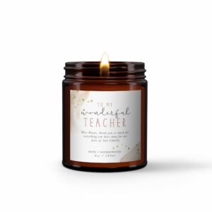 Wonderful Teacher Personalised Candle - Image 3
