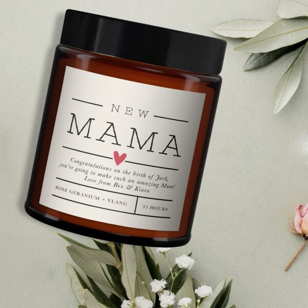 New Mum personalised all natural candle