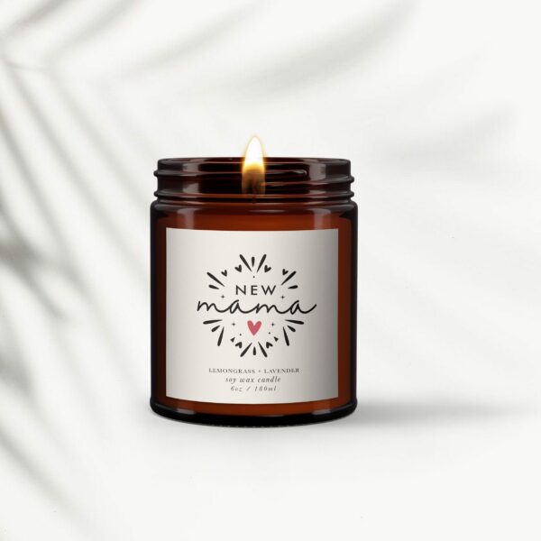 New Mama personalised all natural candle