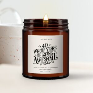 40th Birthday Pure Essential Oil Candle - Image 3