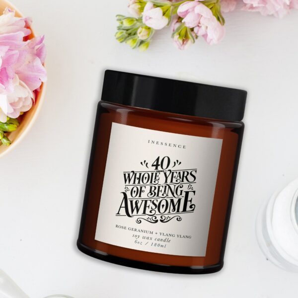 40th Birthday Pure Essential Oil Candle