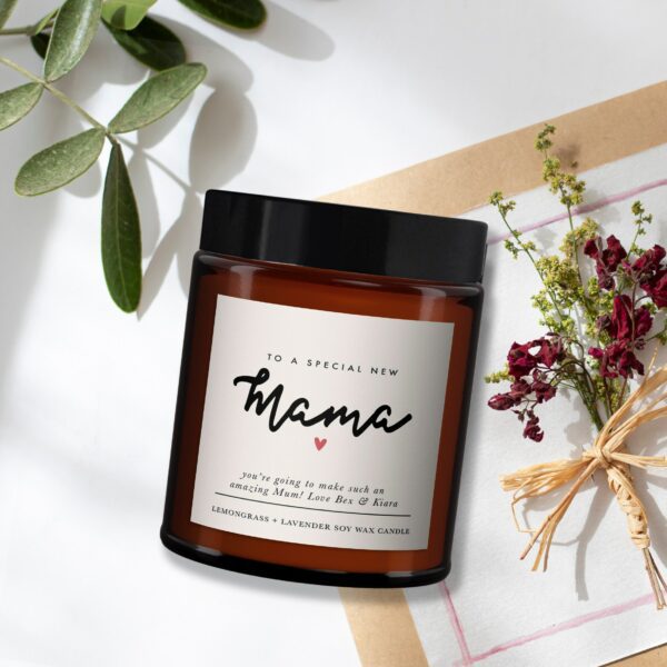 New Mama personalised all natural candle