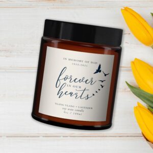 In Loving Memory Forever in Our Hearts Essential Oil Candle - Image 3