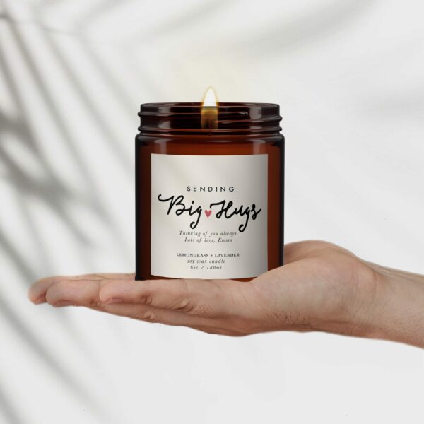 Sending Big Hugs Personalised Candle