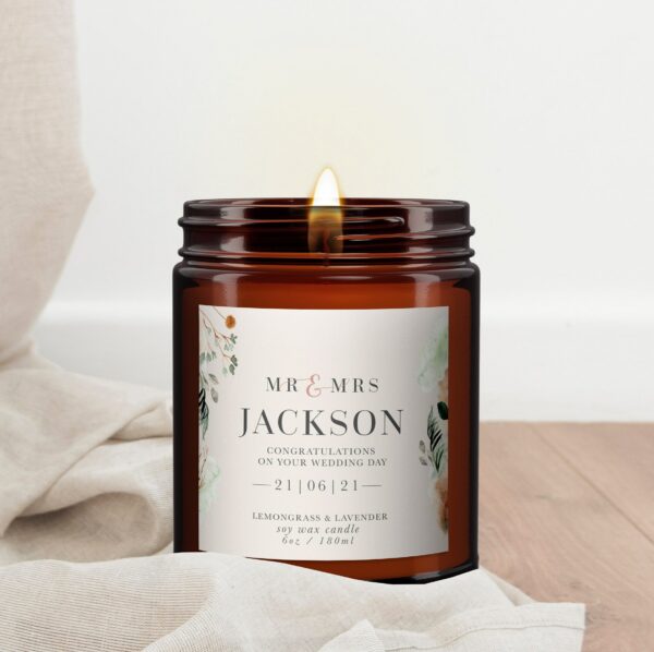 Personalised Wedding Candle Gift