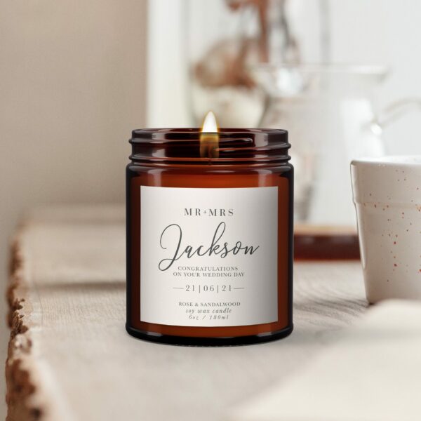 Wedding Gift Personalised Candle