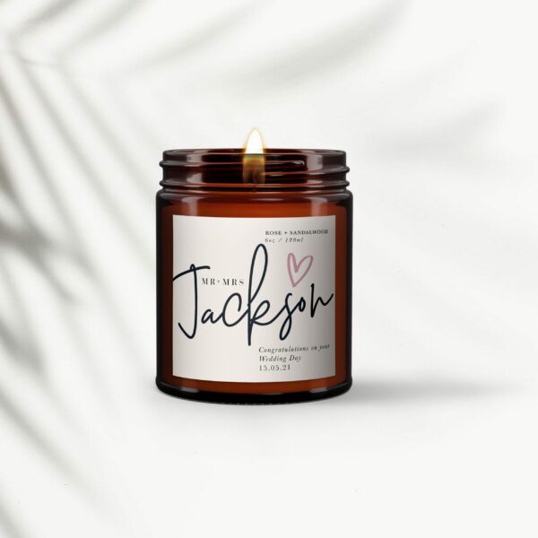 Personalised Candle GIFT FOR NEWLY WEDS