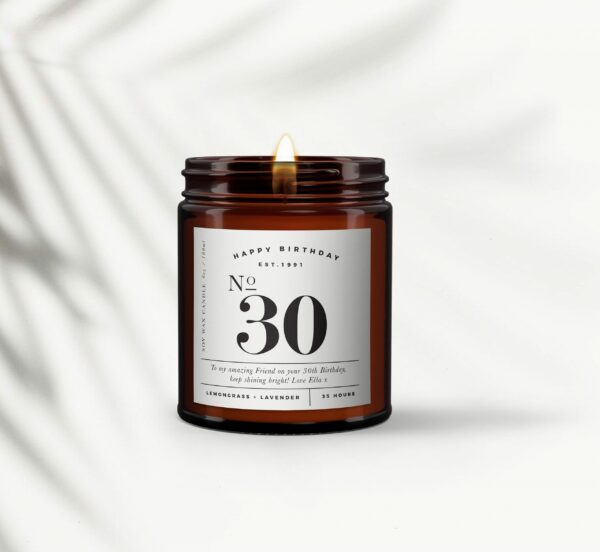 Modern 30th Birthday Candle gift
