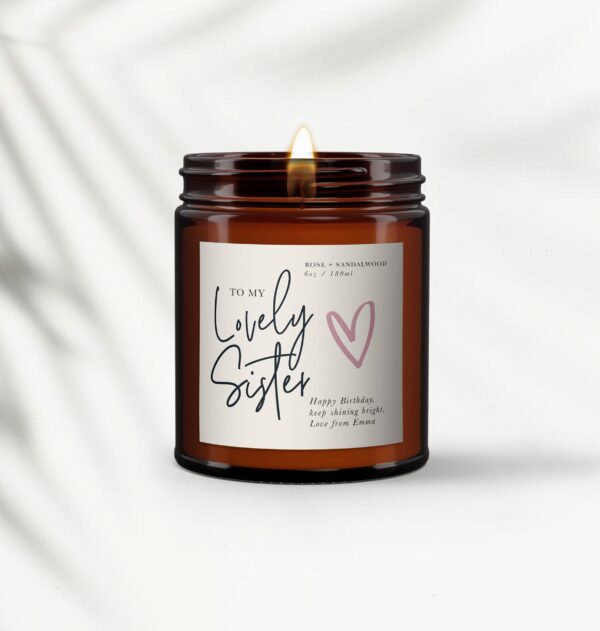 Lovely Sister Personalised Candle Gift