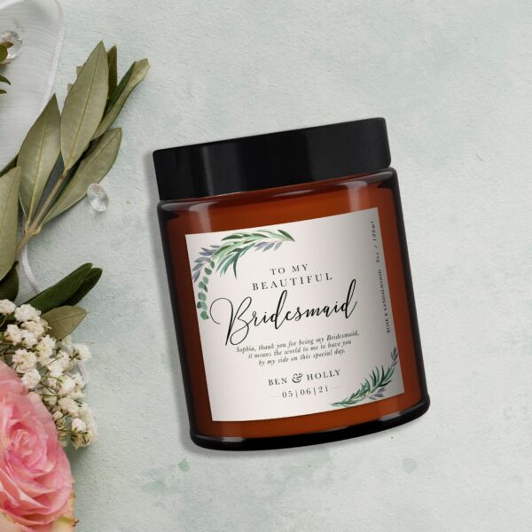 Beautiful Bridesmaid Personalised Candle