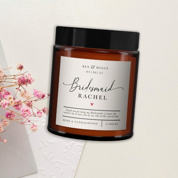 Bridesmaid Personalised Candle Gift
