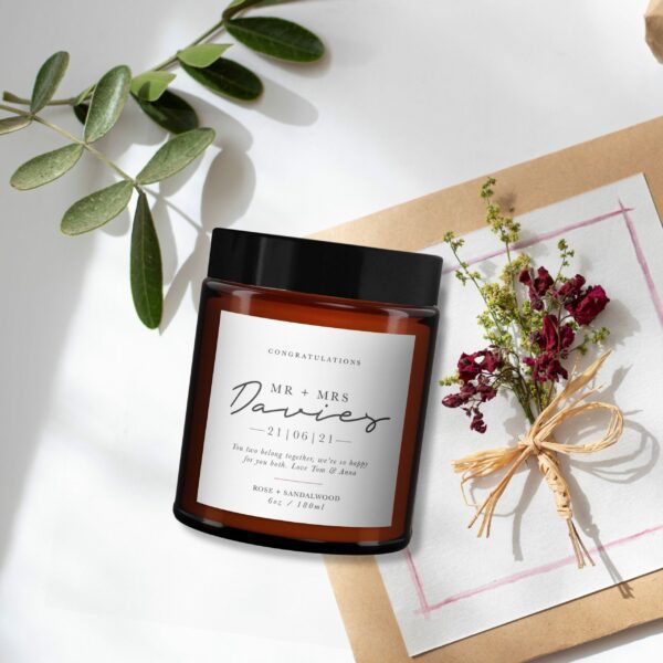 Wedding Gift Personalised Candle