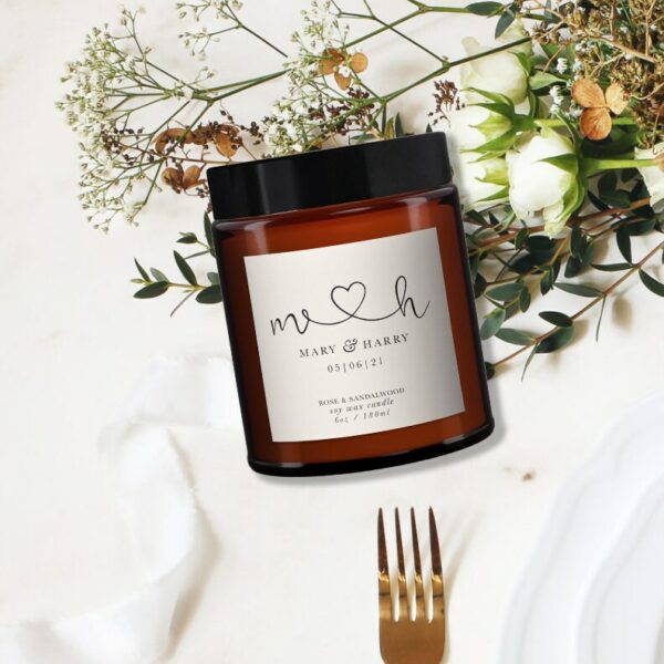 Personalised Initials Wedding Candle