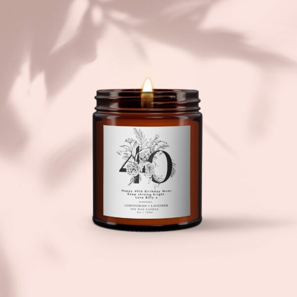 40th Personalised Botanical Candle
