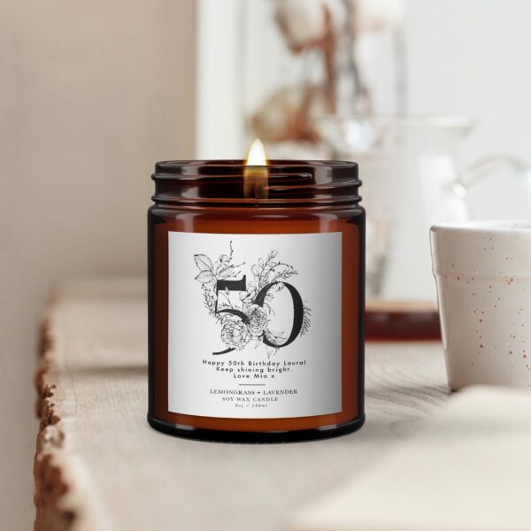 50th Personalised Botanical Candle
