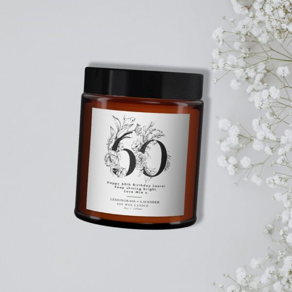 60th Personalised Botanical Candle
