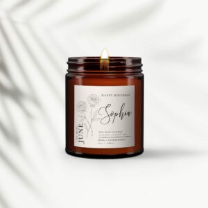 June Personalised Birth Flower Candle - Image 4