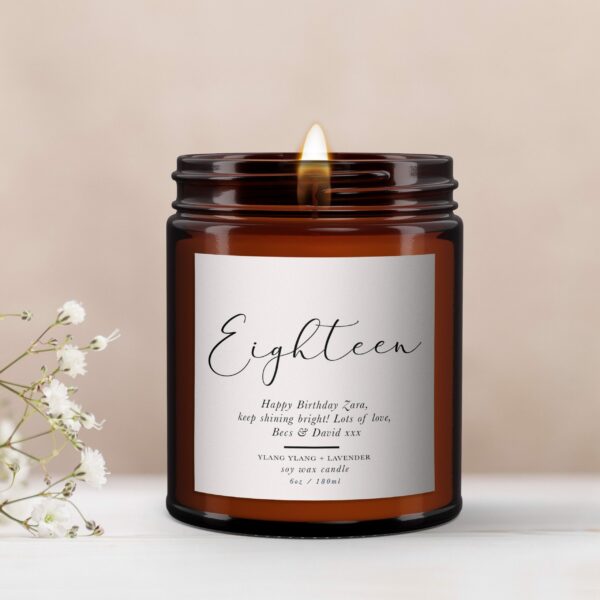 18th Birthday Personalised Candle