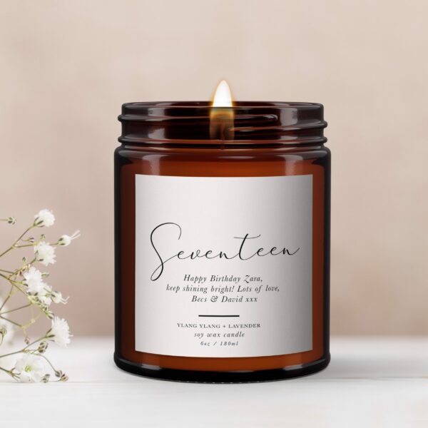 17th Birthday Personalised Candle