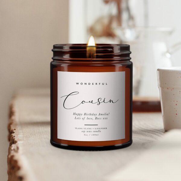 Wonderful Cousin Birthday Candle