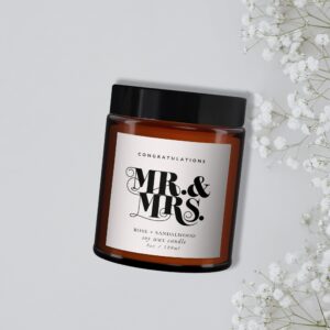 Mr & Mrs Wedding Personalised Candle Gift - Image 3
