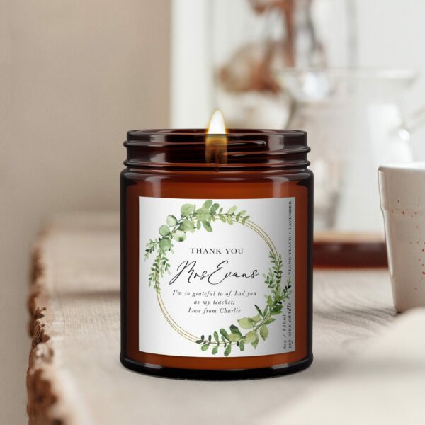 Thank You Teacher Personalised Candle