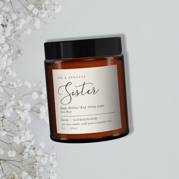 Special Sister Personalised Candle Gift