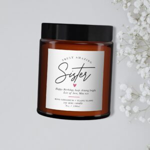 Truly Amazing Sister Personalised Candle Gift - Image 3
