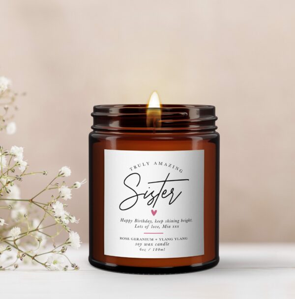 Truly Amazing Sister Personalised Candle Gift