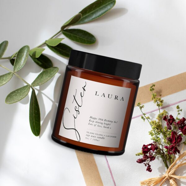 Sister Personalised Aromatherapy Candle Gift