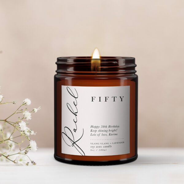50th Personalised Botanical Candle