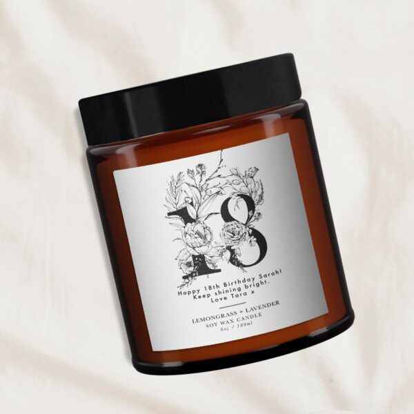 18th Personalised Botanical Candle