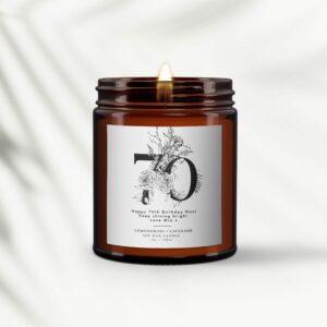 70th Personalised Botanical Candle - Image 3