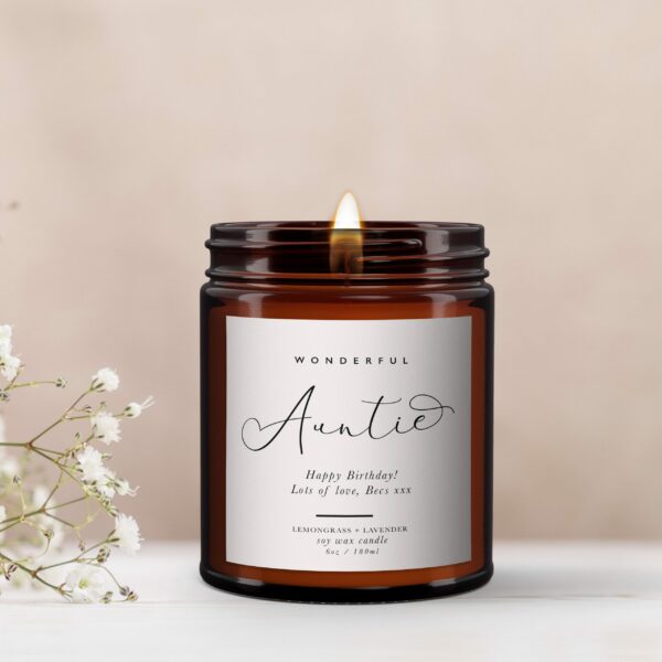 Wonderful Auntie Personalised Candle