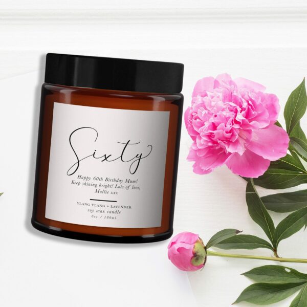 60th Personalised Candle Gift