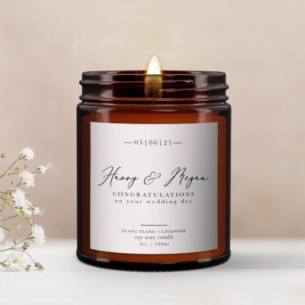 Wedding Gift Personalised Candle