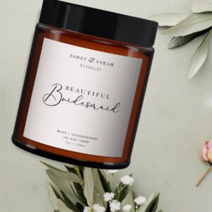 Beautiful Bridesmaid Personalised Candle - Image 3