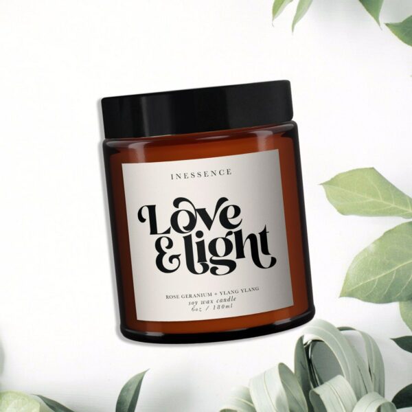 Love & Light all natural aromatherapy candle