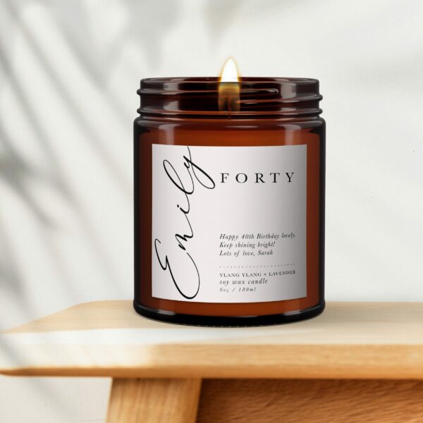 40th Personalised Aromatherapy Candle gift