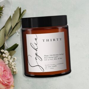 Personalised 30th Birthday Aromatherapy Candle Gift - Image 5