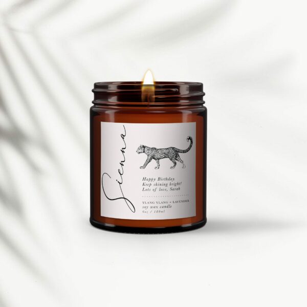 Leopard Personalised Candle Gift