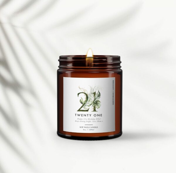 21st Personalised Botanical Candle